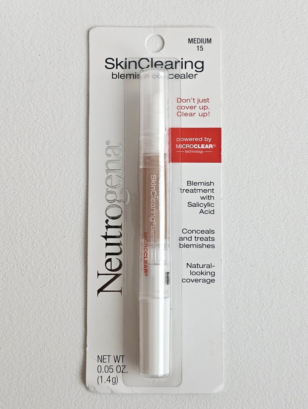 Neutrogena SkinClearing Blemish Concealer Medium 15 Acne Coverage Pen New Sealed